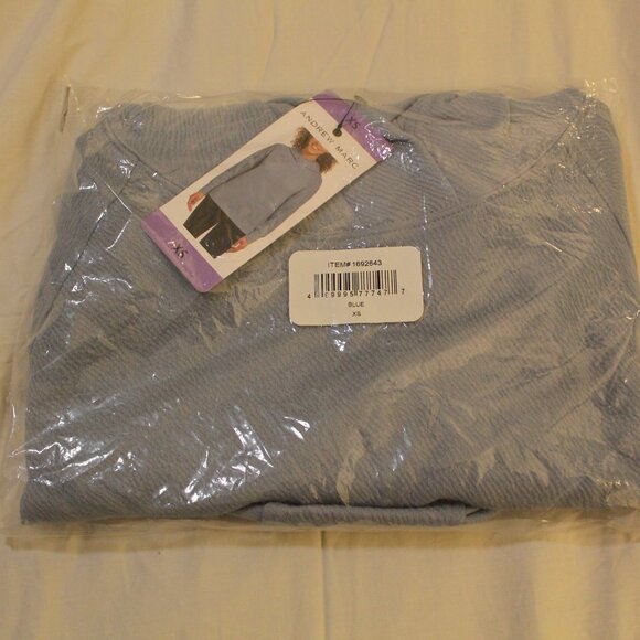 Andrew Marc Womens Blue Soft Ribbed Pullover Sweatershirt Size XS NWT - Picture 2 of 3